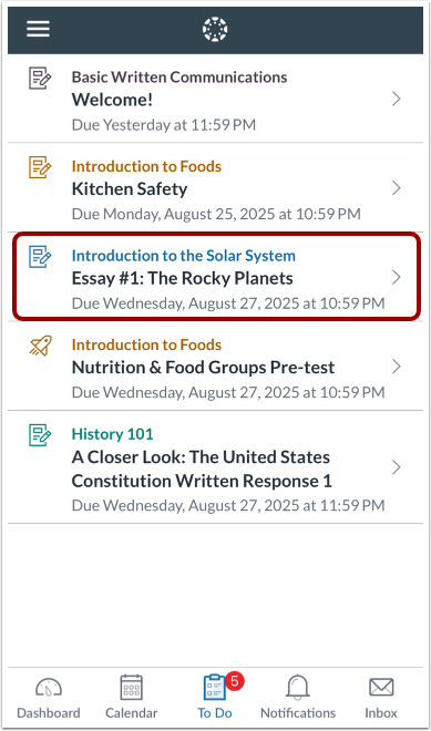 View To-Do List Item