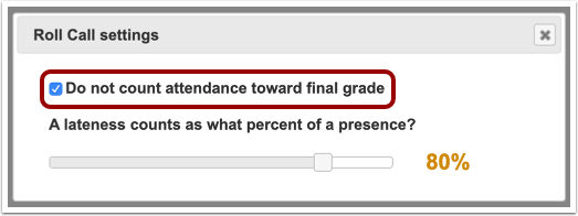 Exclude from Final Grade