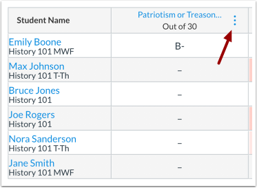 Open Assignment Menu