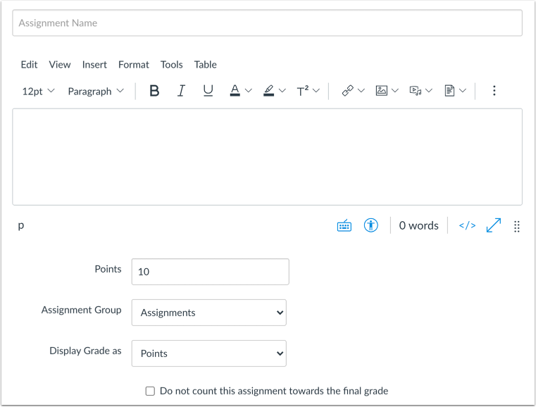 Enter Assignment Details