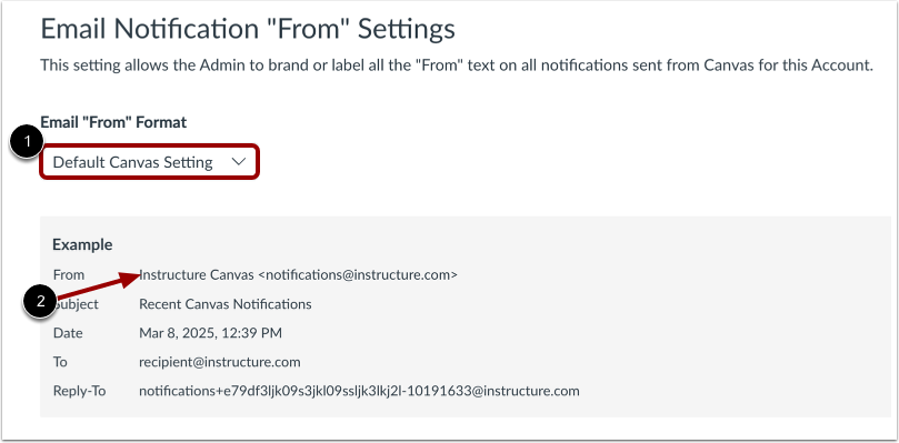 Select Default Canvas Setting