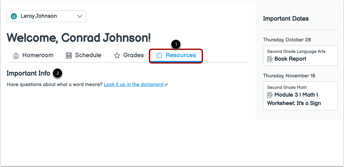 View Homeroom Resources