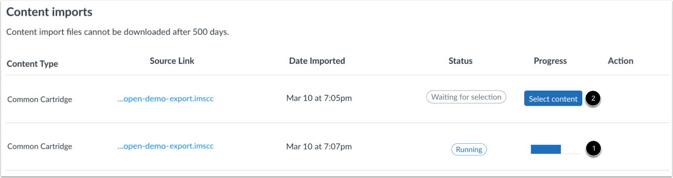 View Content Imports