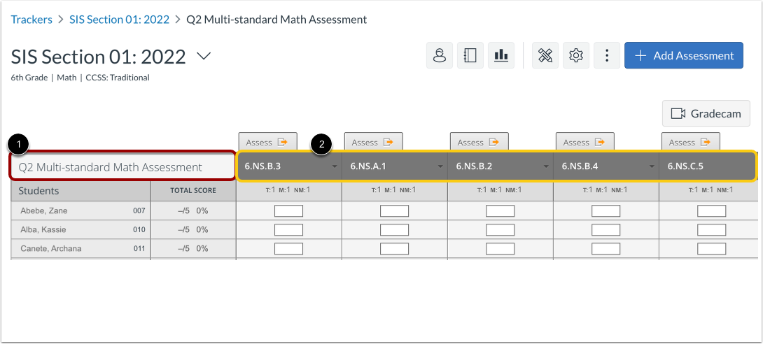 View Multi-Standard Assessment