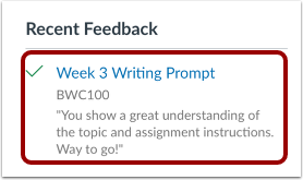 View Recent Feedback