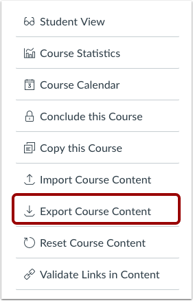 Export Course Content