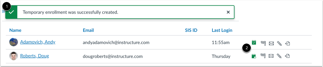 View Temporary Enrollments