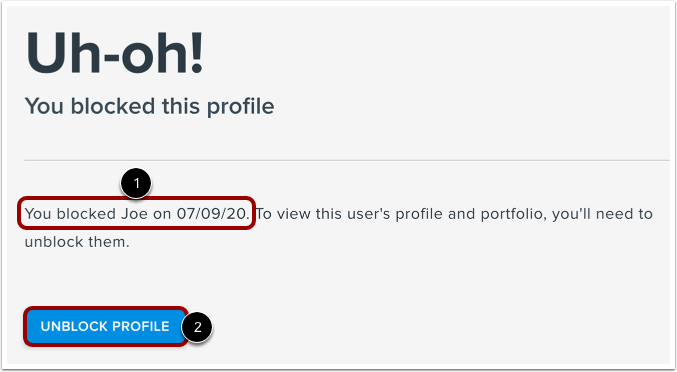 View Blocked Confirmation