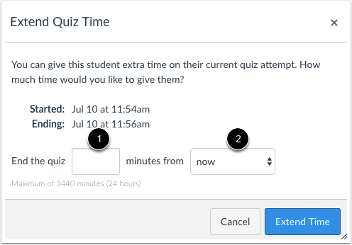 Extend Quiz Time