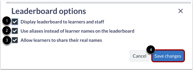 View Leaderboard Options