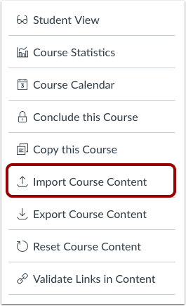 Import Content into Course
