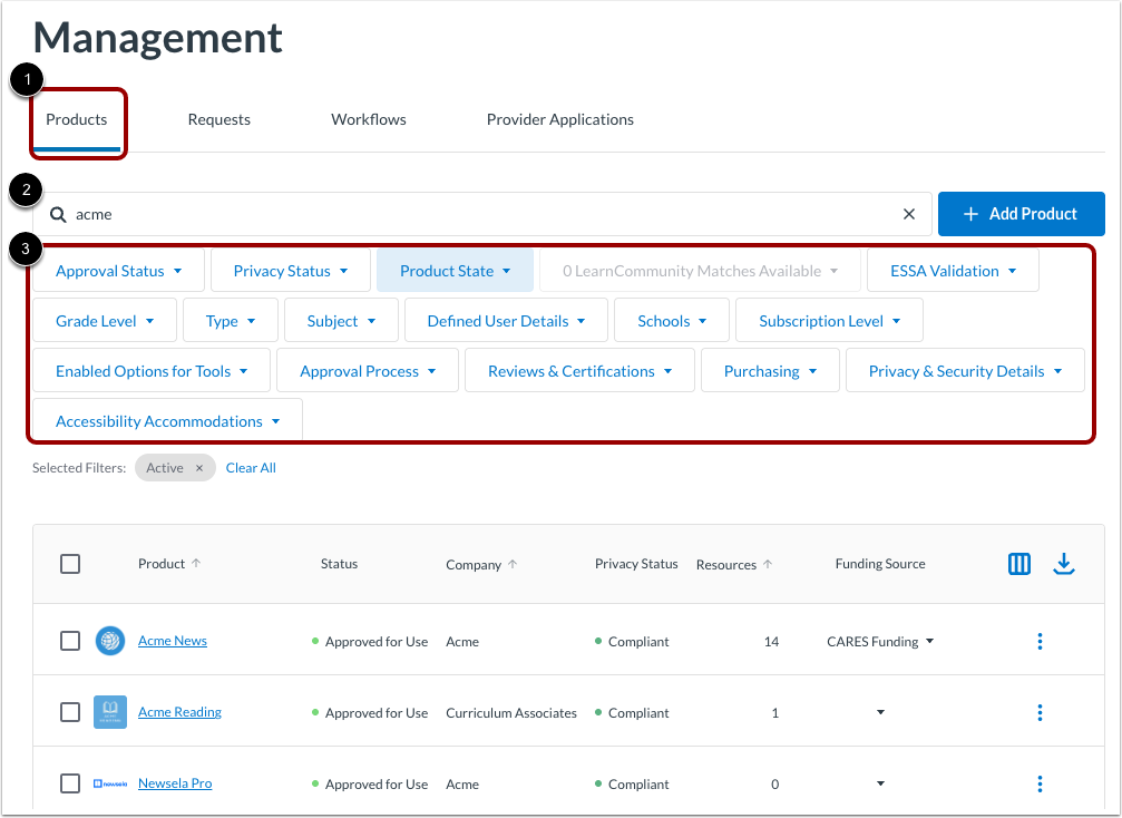 Open Product Settings