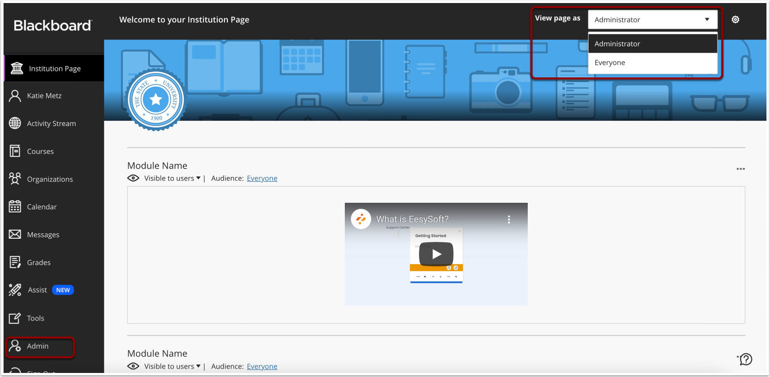 Open Institution Page