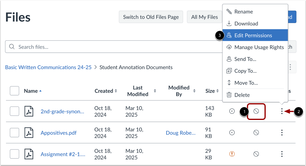 Set Availability of Individual File or Folder