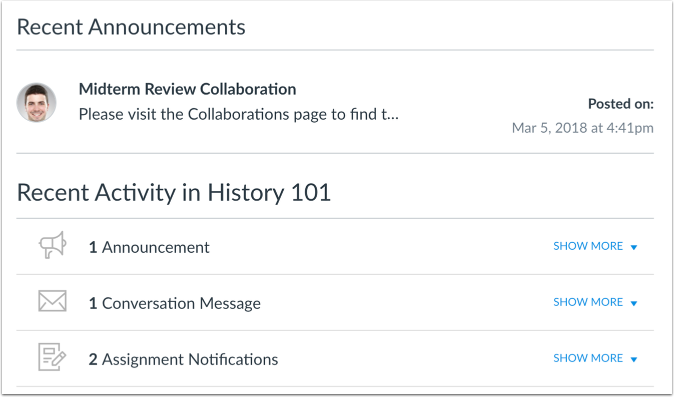 View Course Activity Stream