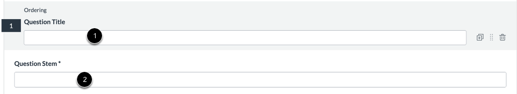 Add Question Title and Stem