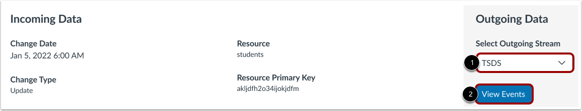Select Ougoing Data Stream