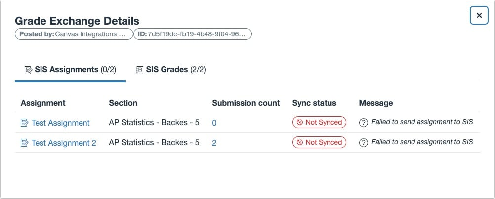 View SIS Assignment Details