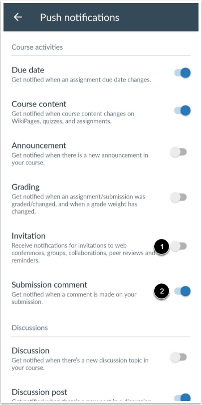 Set Push Notification Preferences