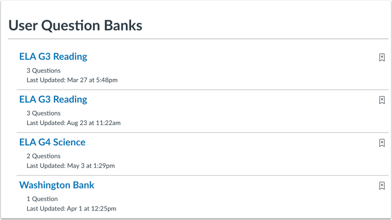 View List of Bookmarked Banks