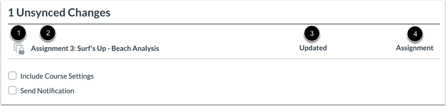 View Unsynced Changes Page