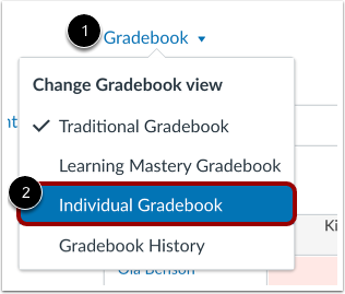 Switch to Individual Gradebook
