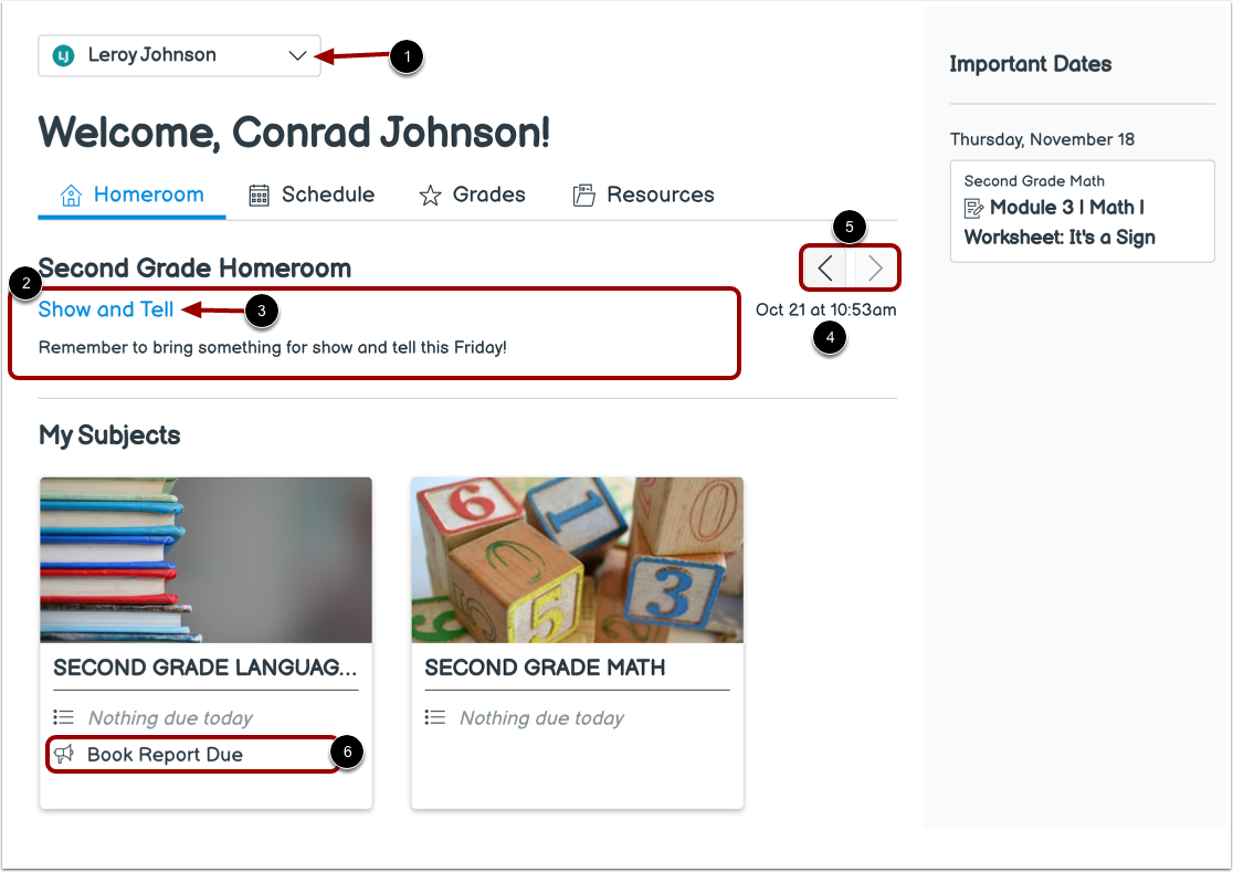 View Homeroom Announcements