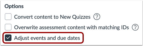 Adjust Events and Due Dates