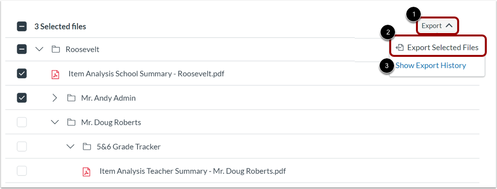 Export Selected Files