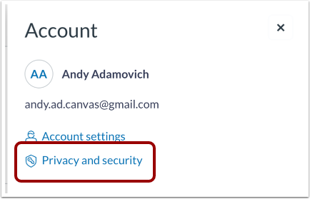 Accessing all privacy and security settings