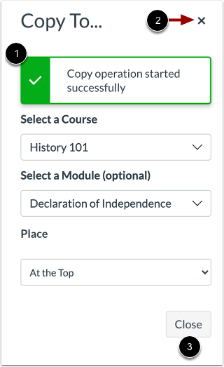View Copy Notification