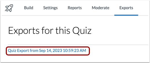 View Quiz Export