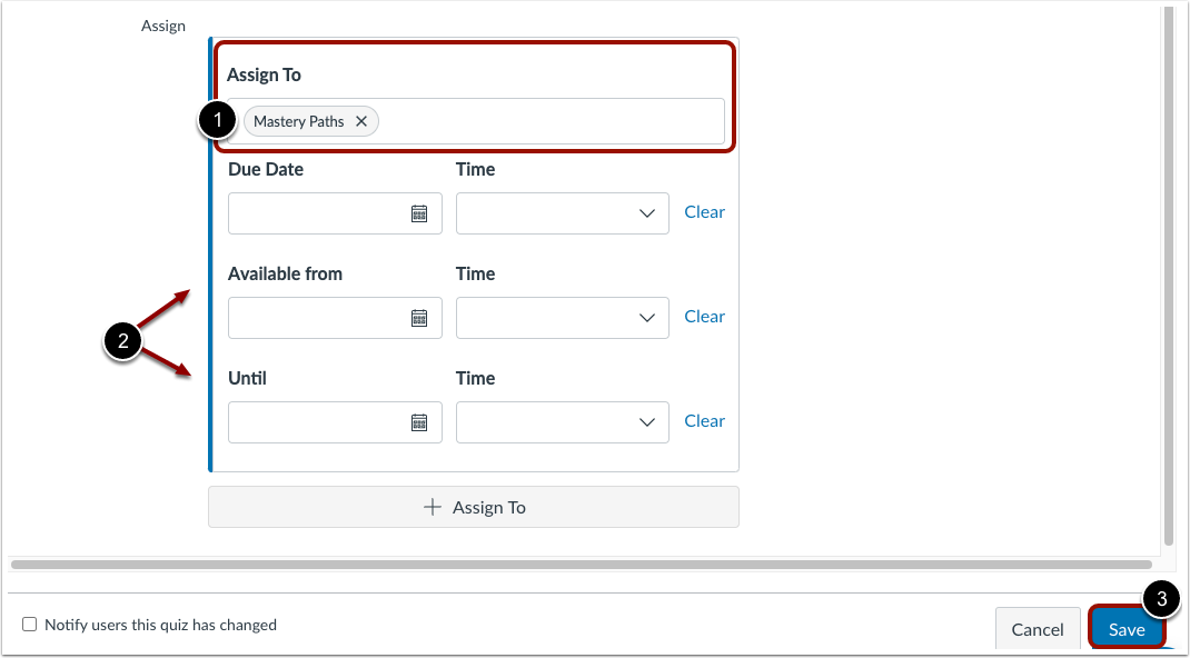 Assign to Mastery Paths