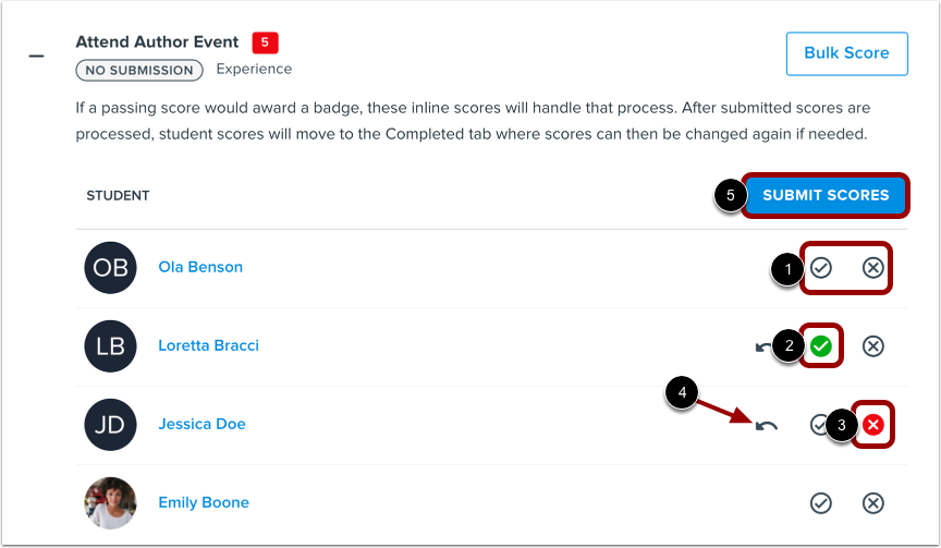 Score Pass/Fail Requirement
