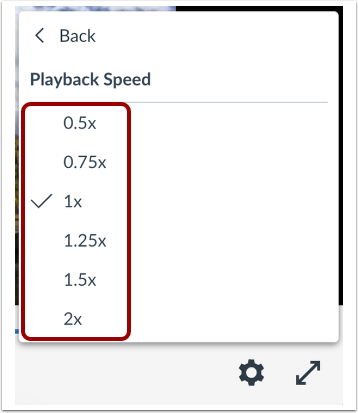 Select Playback Speed