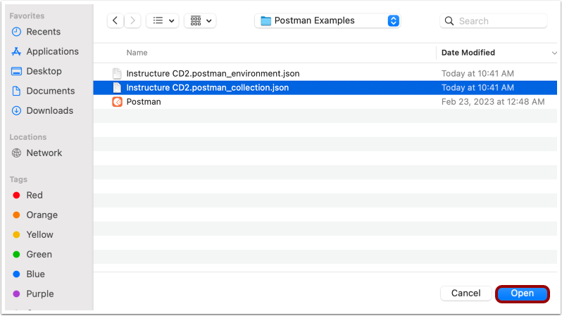 Open Collection File
