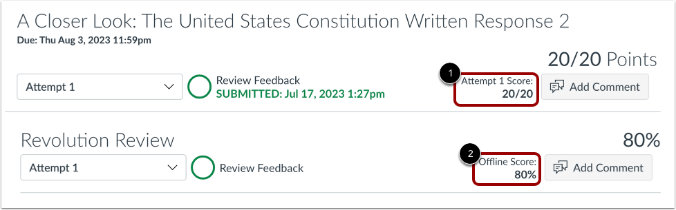 View Assignment Score