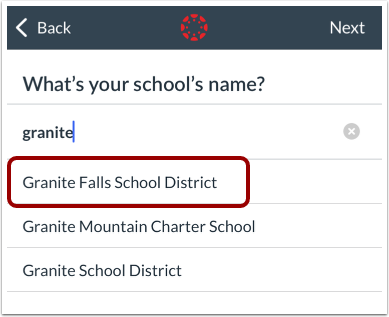 Search for Institution Name