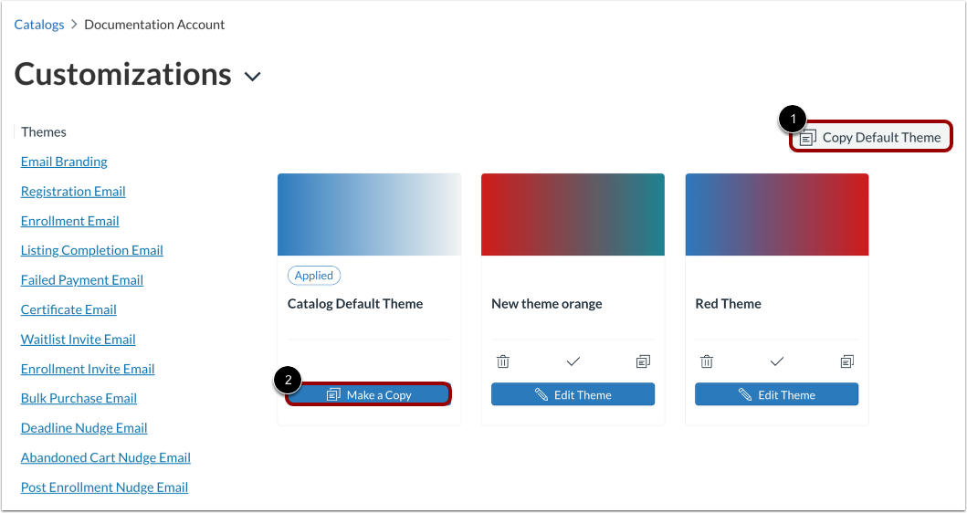 Copy Default Theme