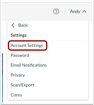 Open Account Settings