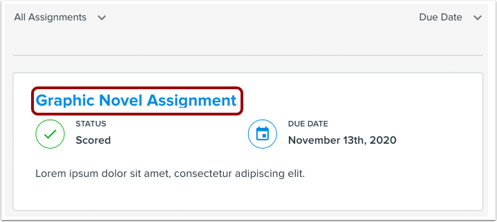 Open From Assignments Page
