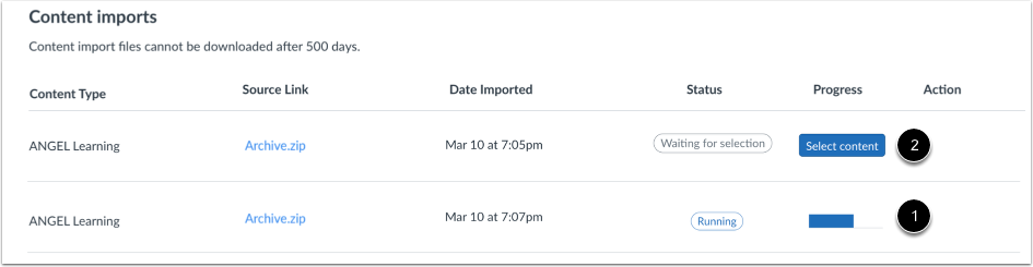 View Content Imports