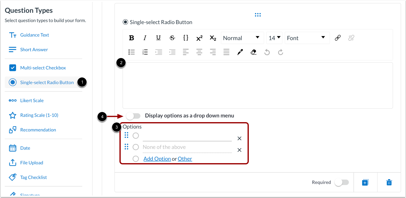 Add Single-select Radio button