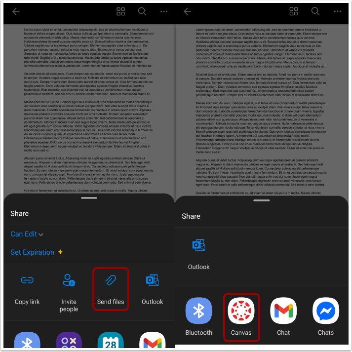 Send a File to Canvas
