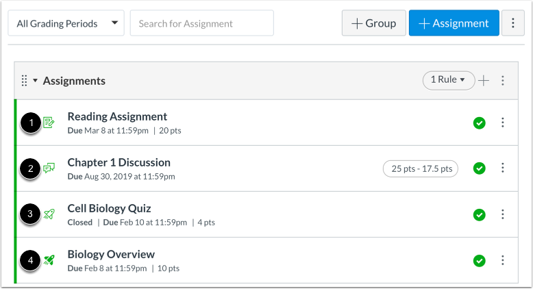 View Assignment Types
