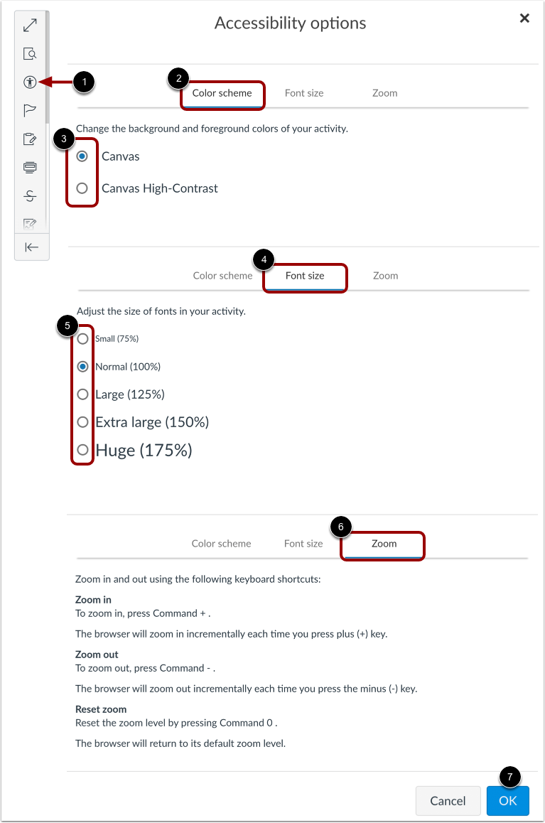View Accessibility Options