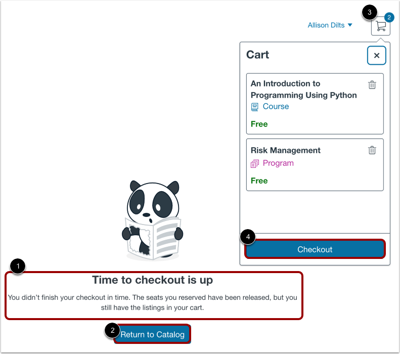 View Expired Check Out Page