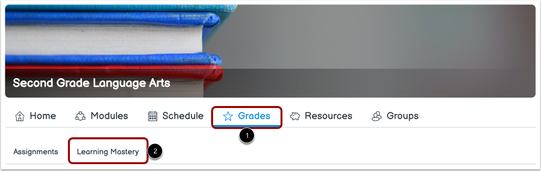 View Subject's Learning Mastery Gradebook