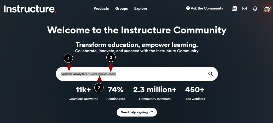 Enter Optional Search Modifiers