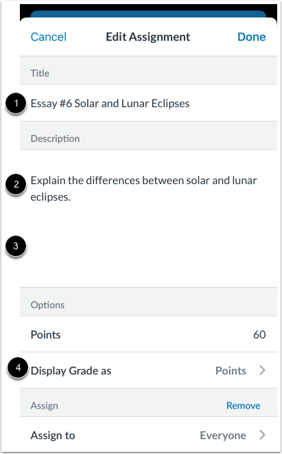 Edit Assignment Details